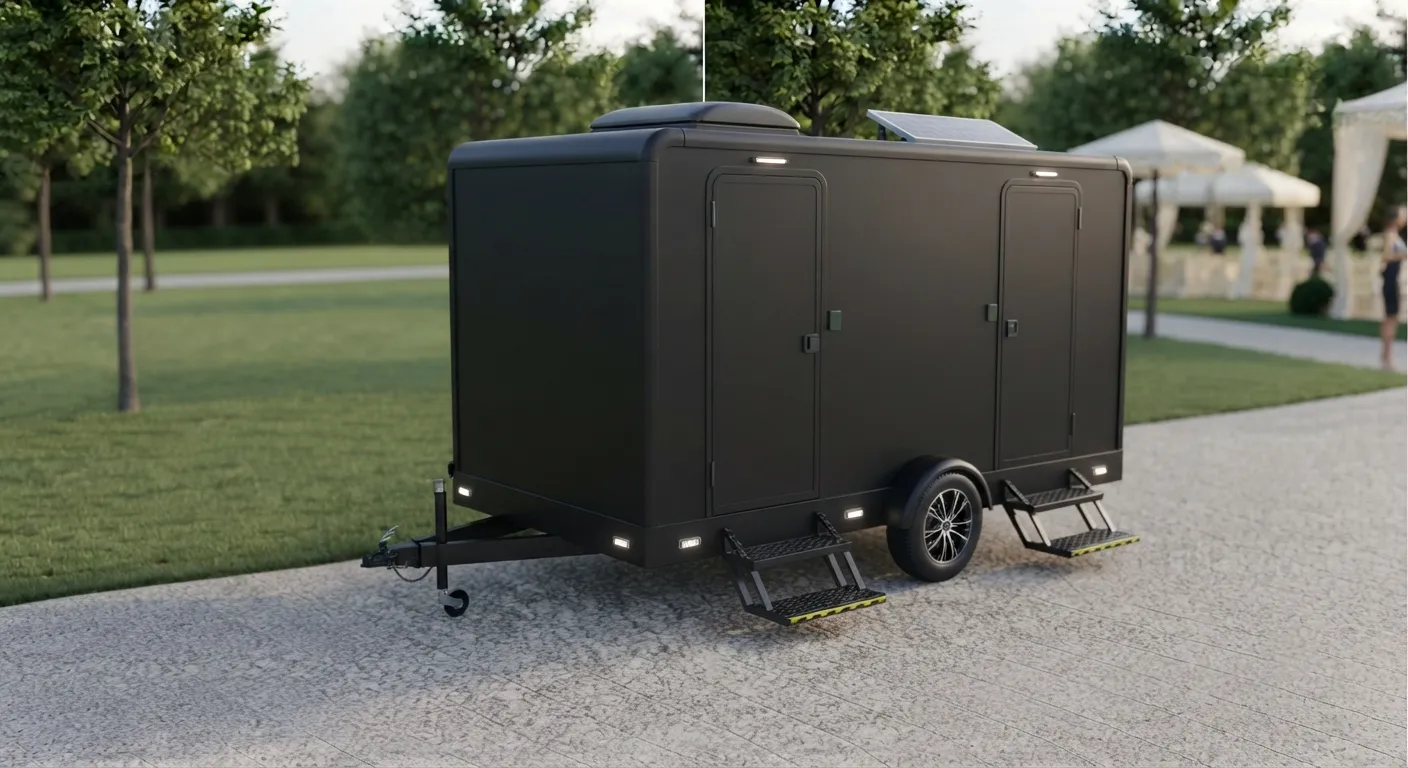 2 stall restroom trailer from our Casper fleet