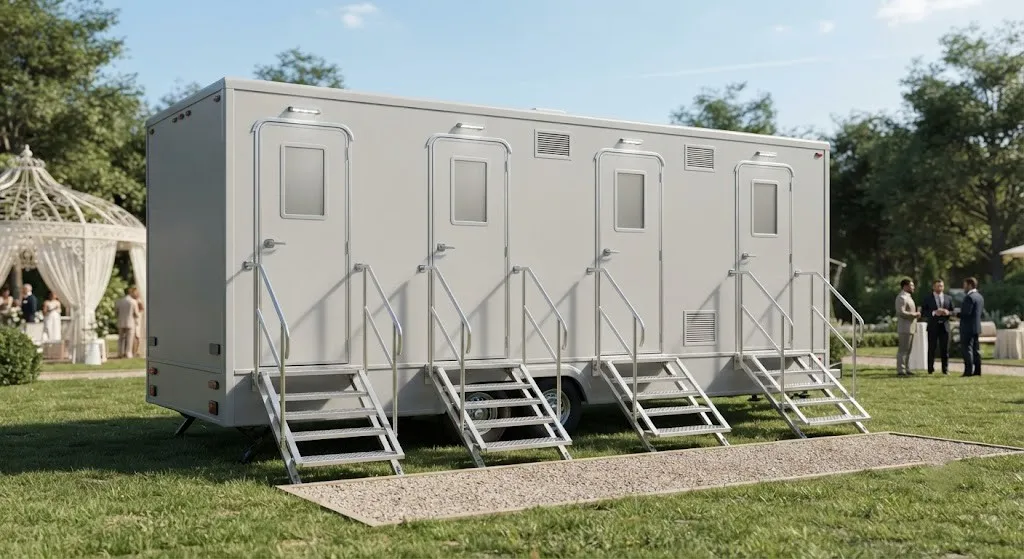 4 stall restroom trailer from our Casper fleet
